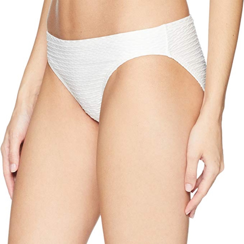 Michael Kors White Textured Bikini Bottom